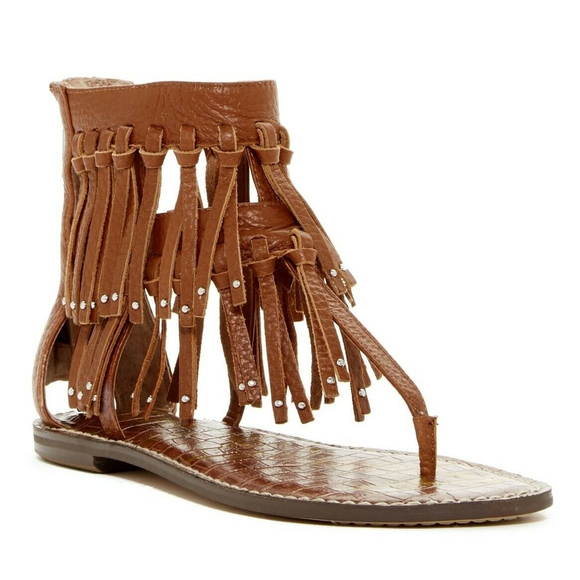 Sam Edelman Womens Griffen Saddle Leather Fringe Sandals Size 6 M - 231311 - Picture 3 of 8